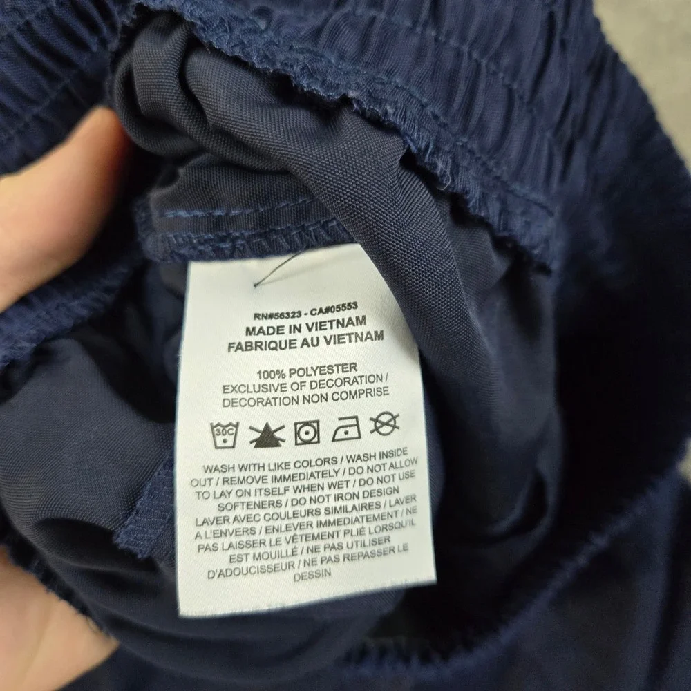 Nike‎ Track Pants Mens Medium Navy Blue Swoosh Logo Cuffed Joggers Sportswear